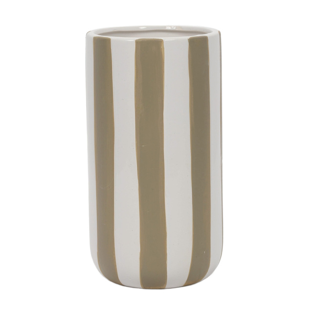 Vaza din ceramica cu dungi verticale groase, Ø 12 x 20 cm