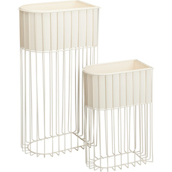 Set de 2 suporturi de flori metalice verticale SOFT FORM, bej