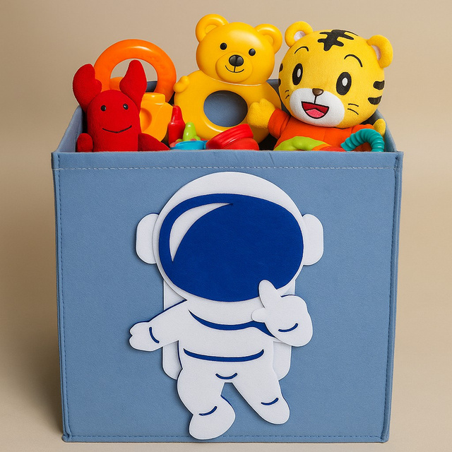 Cutie de jucării din fetru MOLKI, 30 x 30 x 30 cm