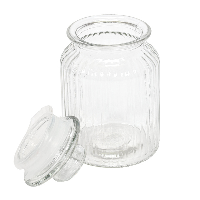 Borcan cu nervuri cu capac etanș, 750 ml