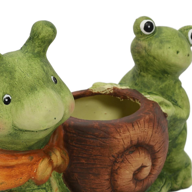 Ghiveci ceramic in forma de melc, 15 cm