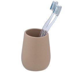 Pahar ceramic pentru periuțe de dinți BADI, gri, Wenko