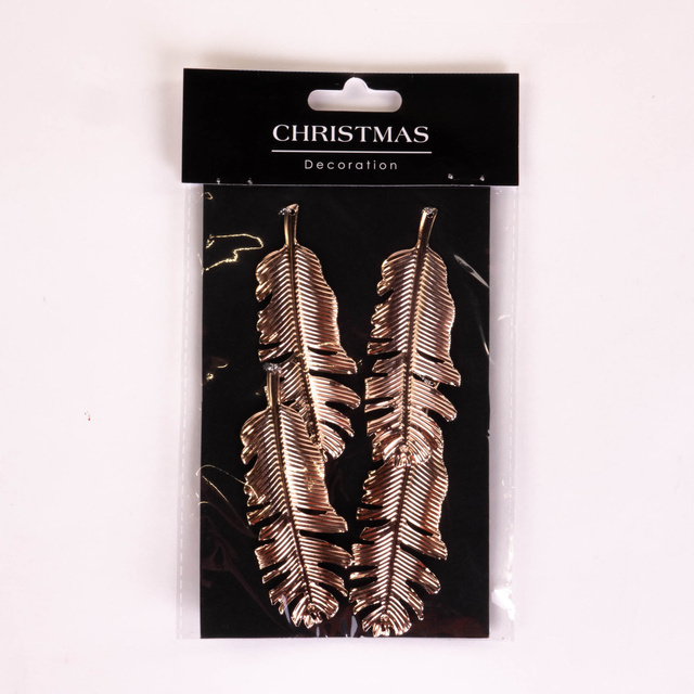 Decorațiuni de sărbătoare, pandantive cu frunze, pene, 4 buc.