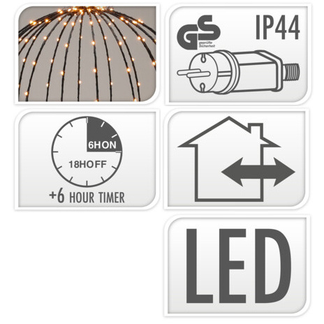 Decor de Craciun, minge cu iluminare 240 LED, Ø 40 cm