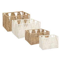 Set de 4 cutii de depozitare Soleya alb-negru din hârtie