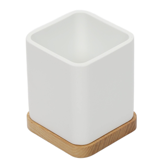 Suport pentru periute de dinți NATUREO, cu bază din bambus