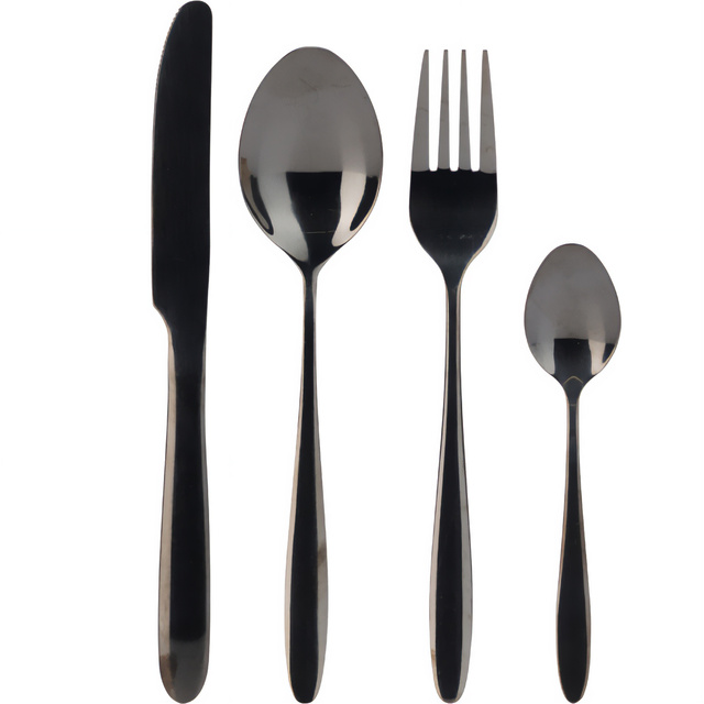 Set tacâmuri pentru 6 persoane în negru