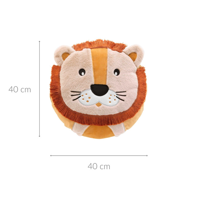 Pernă pentru cameră de copii, leu de pluș, Ø 40 cm