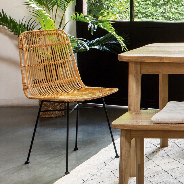 Scaun de sufragerie KUBU, ratan, 88 cm