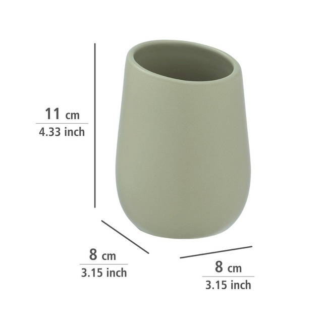 Pahar ceramic pentru periuțe de dinți BADI, gri, Wenko