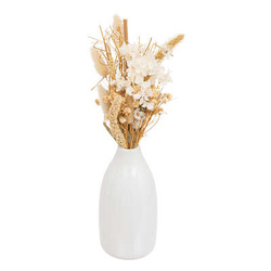 Flori uscate in vaza alba, 25 cm