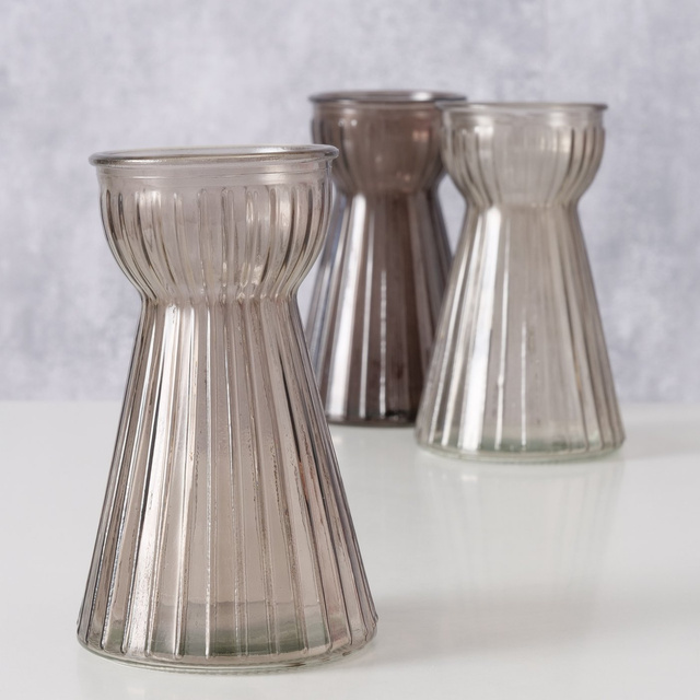 Vaza din sticla
Hyacintha,
sticla canelata,
15 cm, maro deschis