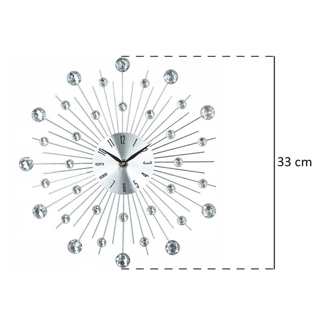 Ceas de perete, Argintiu, 33 cm, Atmosphera Créateur d'intérieur