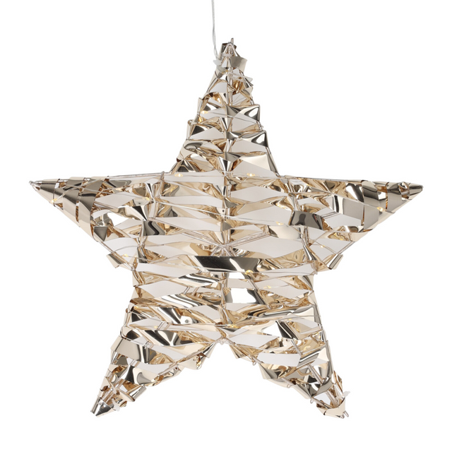 Decorație luminoasă suspendată în formă de stea, 30 cm