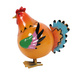 Figurină colorată de cocoș din metal, 21 x 25 x 28 cm