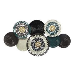 Decor de perete din metal, cercuri ajurate