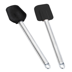 Lingura si spatula din silicon, manere din otel inoxidabil, Maximex