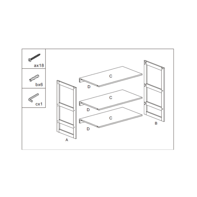 Raft pentru baie Lab'n Modul, bambus, 69,5 x 33,5 x 84 cm