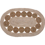 Covor din iută, 80 x 50 cm, oval