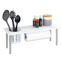 Raft de bucătărie cu suport pentru prosoape de hârtie BLANCO, WENKO, alb