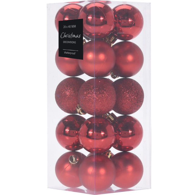 Set globulete de Crăciun, 20 buc, Ø 4 cm