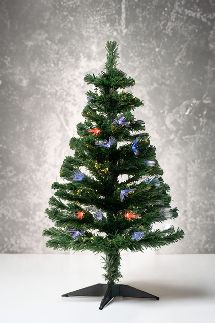 Brad artificial LOS ANGELES, iluminare LED + ornamente, 120 cm