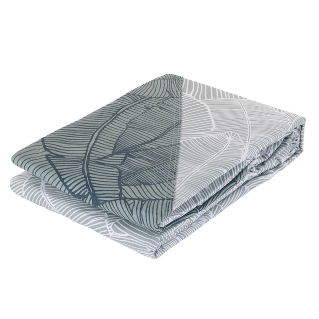 Set lenjerie de pat din bumbac Leaves, reversibila, 220 x 240 cm