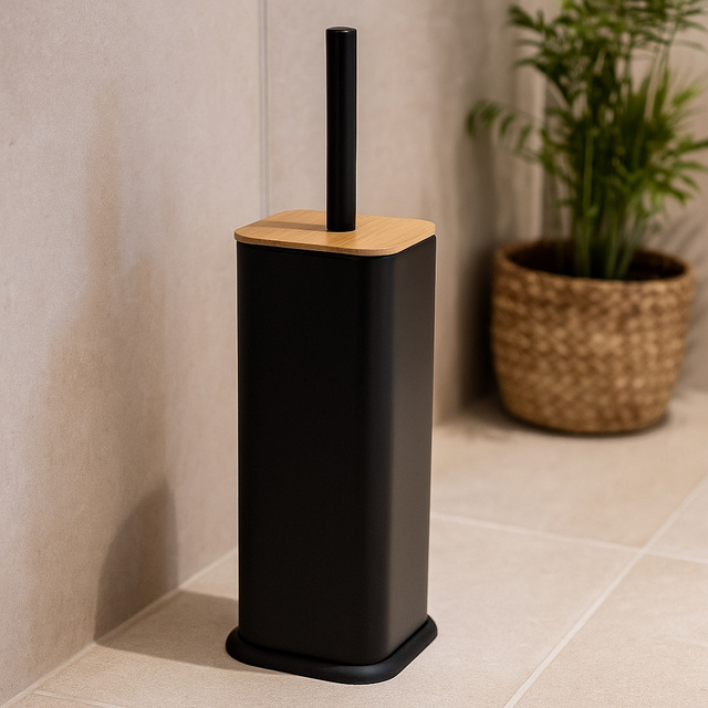 Perie de toaletă ZETRU cu capac din bambus