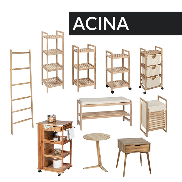 Mini comoda, masă laterală cu sertar, lemn de arin, Wenko