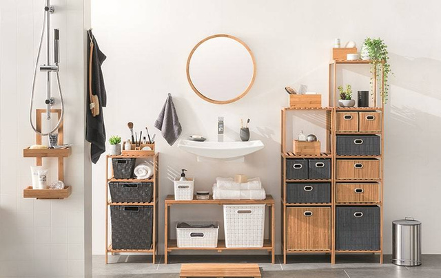 Cos depozitare cu manere, Bej, 31x31x14 cm,  5five Simple Smart