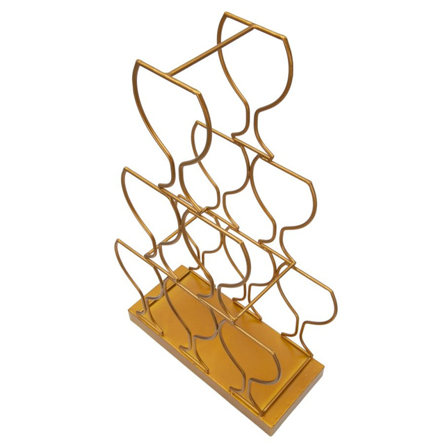 Suport pentru 6 sticle de vin, auriu, 31 x 12 x 53 cm