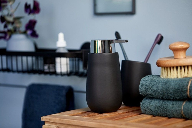 Pahar ceramic pentru periuțe de dinți BADI, gri, Wenko