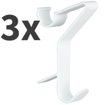 Set 3 umerase de baie FLEXI, Alb, 13x2,5 cm, WENKO