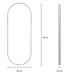 Oglindă decorativă suspendată ALVA, 80 x 30 cm