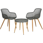 Set mobilier de gradina din plastic, masa si 2 fotolii