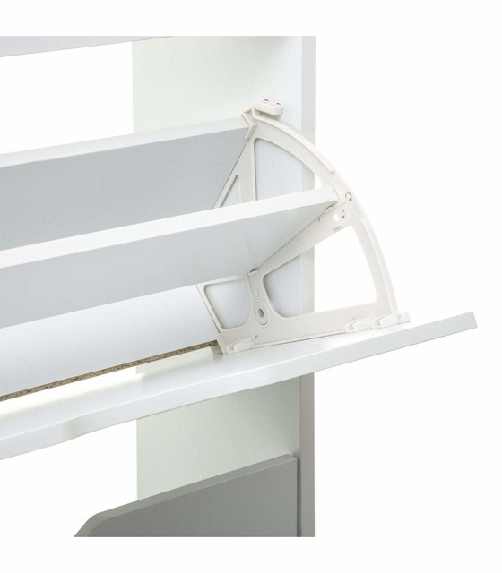 Comodă îngustă pentru pantofi, 60x24x118 cm, alb