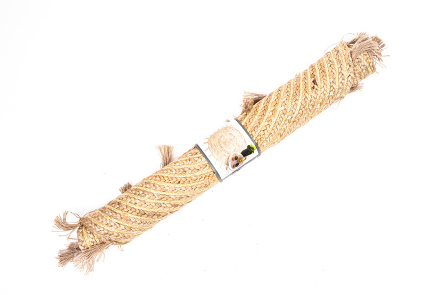 Covor decorativ din iută, Ø 80 cm, rotund cu franjuri