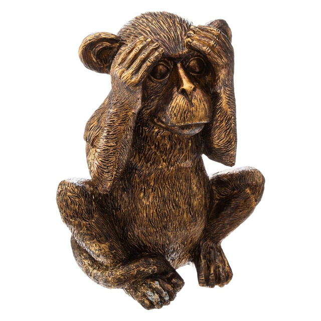 Trei maimuțe înțelepte, figurine din polirășină, înălțime de 17 cm