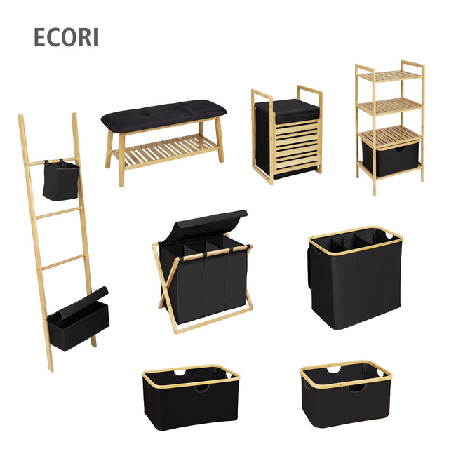 Coș de rufe din bambus, Ecori, WENKO