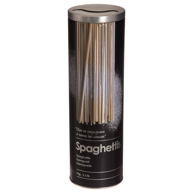 Recipient pentru spaghete, 1 kg, metal, negru