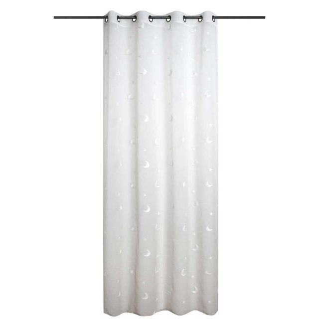 Cortină cu motiv de lună 140 x 260 cm, albastru