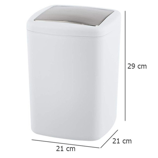 Coș cosmetic oscilant, 8,5 L, dimensiunea L, culoare alb, Wenko