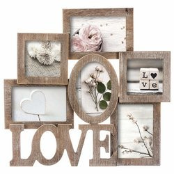 Rama foto LOVE cu spațiu pentru 6 fotografii