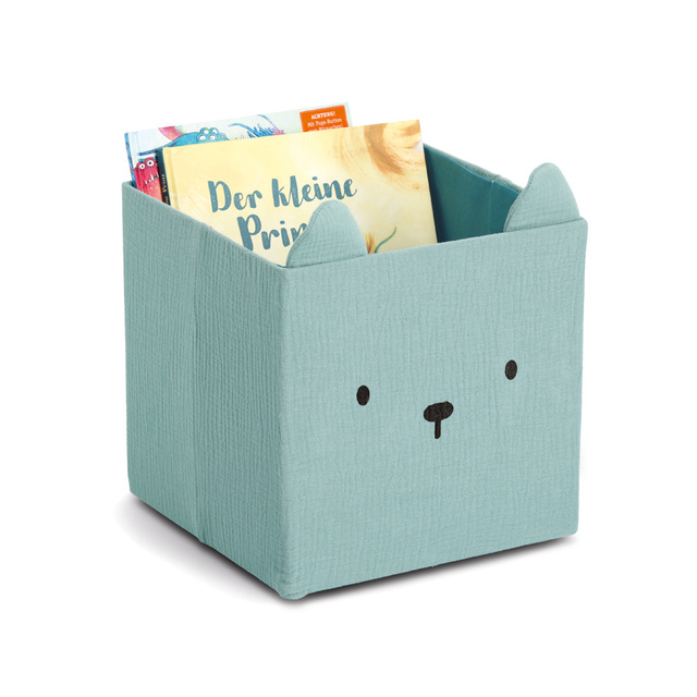 Cutie pentru jucării din muselină COZY KIDS cu urechi, 28 × 28 × 28 cm