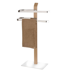 Suport de prosoape pentru baie SAMONA BROWN, cu 2 brațe, WENKO, maro închis.