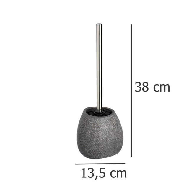 Perie WC cu suport PION, Gri, 38x13,5 cm, WENKO