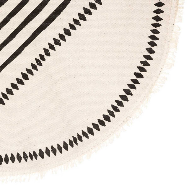 Covor decorativ rotund, motiv geometric, bumbac, Ø 90 cm