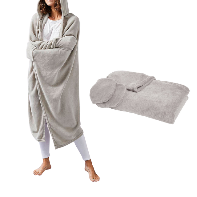 Patura cu maneci si gluga, Essential, marime universala, 115 x 165 cm