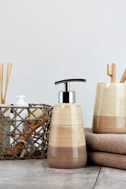 Dispenser pentru săpun lichid, gel POTTERY, WENKO, bej