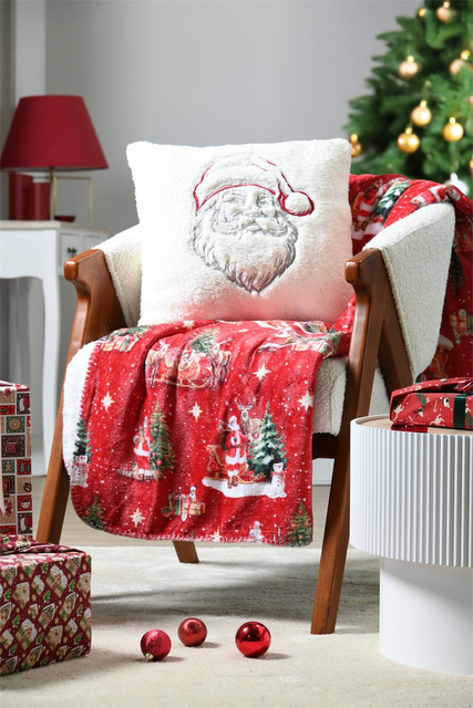 Pătură de Crăciun cu mielul NOEL, 130 x 160 cm